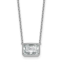 14kw 2 1/2ct Cert Lab Grown Dia VS+ F+ Radiant Comp 18in Bezel Necklace