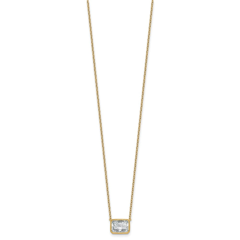 14k 2 1/2ct Cert Lab Grown Dia VS+ F+ Radiant Comp 18in Bezel Necklace