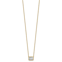 14k 2 1/2ct Cert Lab Grown Dia VS+ F+ Radiant Comp 18in Bezel Necklace