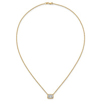 14k 2 1/2ct Cert Lab Grown Dia VS+ F+ Radiant Comp 18in Bezel Necklace