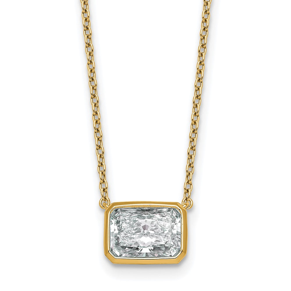 14k 2 1/2ct Radiant Bezel Pendant Mounting