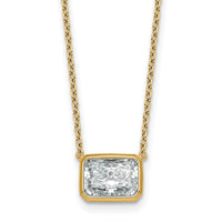 14k 2 1/2ct Cert Lab Grown Dia VS+ F+ Radiant Comp 18in Bezel Necklace