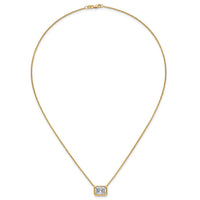 14k 3ct Cert Lab Grown Diamond VS+ F+ Radiant Comp 18in Bezel Necklace