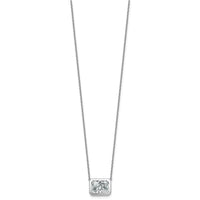 14kw 4ct Cert Lab Grown Diamond VS+ F+ Radiant Comp 18in Bezel Necklace