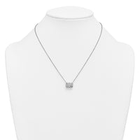 14kw 4ct Cert Lab Grown Diamond VS+ F+ Radiant Comp 18in Bezel Necklace