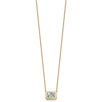 14k 4ct Cert Lab Grown Diamond VS+ F+ Radiant Comp 18in Bezel Necklace