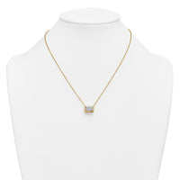 14k 4ct Cert Lab Grown Diamond VS+ F+ Radiant Comp 18in Bezel Necklace