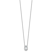 14kw 2 1/2ct Cert Lab Grown Diamond VS+ F+ Pear Comp 18in Bezel Necklace