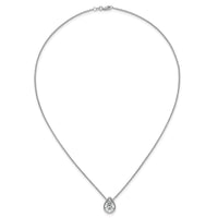 14kw 3ct Cert Lab Grown Diamond VS+ F+ Pear Comp 18in Bezel Necklace
