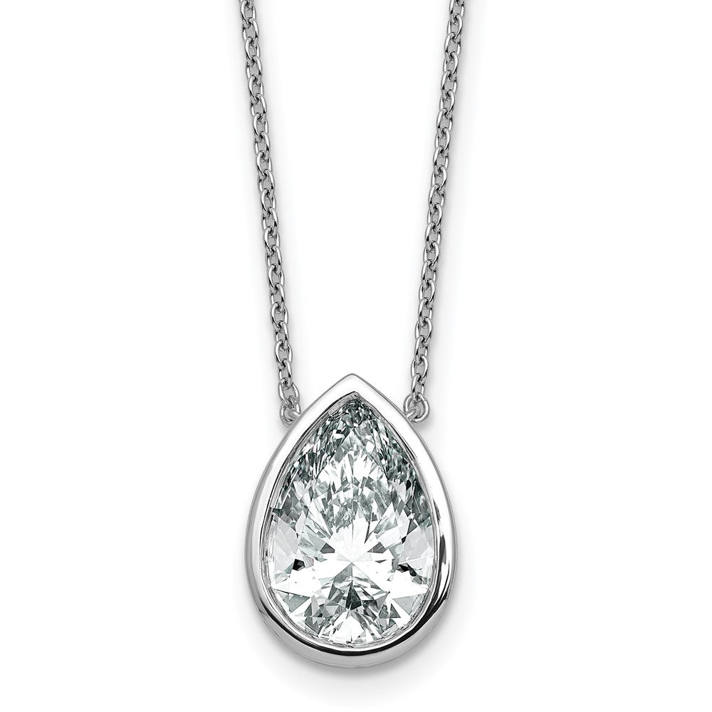 14kw 4ct Cert Lab Grown Diamond VS+ F+ Pear Comp Bezel Pendant