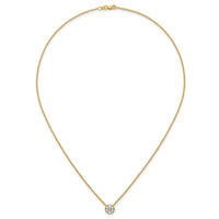 14k 1ct Cert. Lab Grown DIA. VS+ F+ Comp Round Bezel Set 18in Necklace