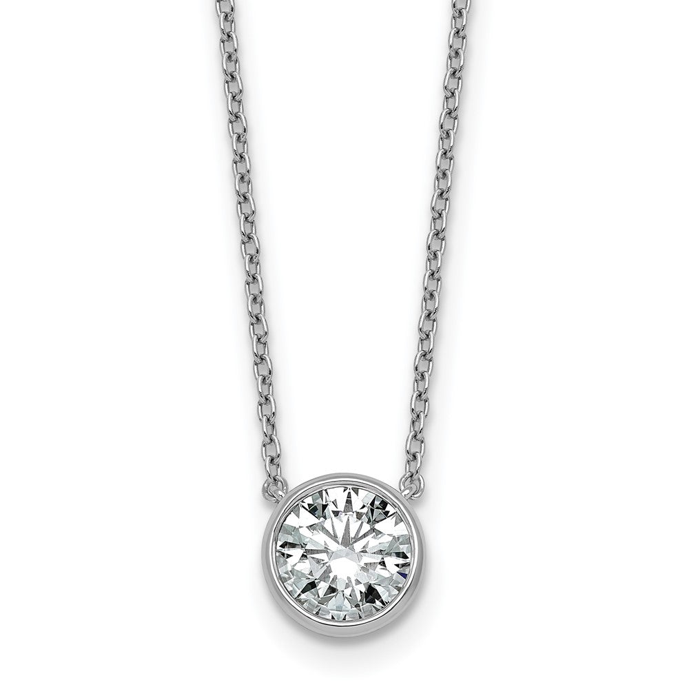 14kw 1 1/2ct Certified Lab Grown Dia VS+ F+ Round Comp Bezel Set Pendant