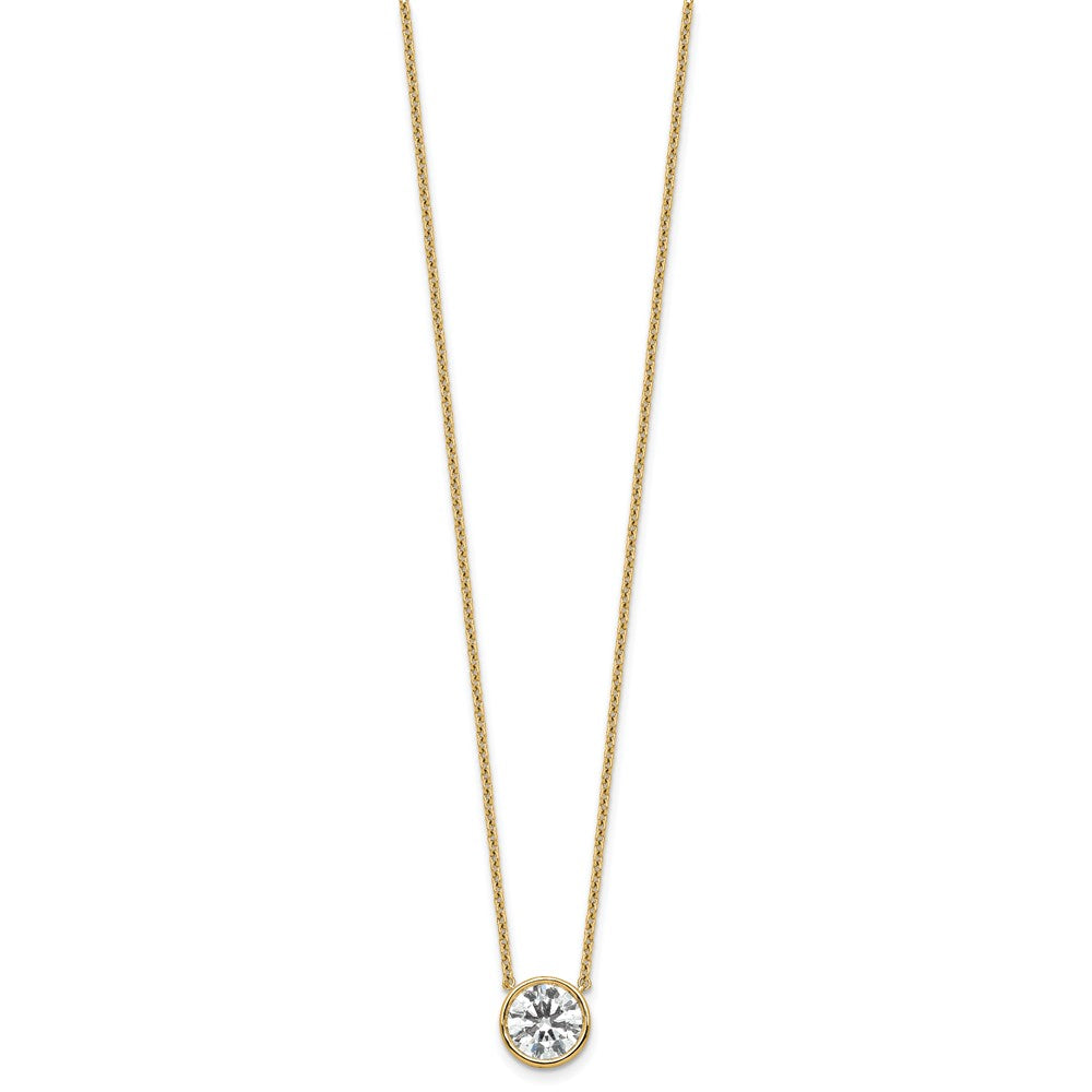 14k 2ct Certified Lab Grown Diamond VS+ F+ Comp Bezel Set 18in Necklace