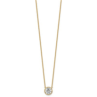14k 2ct Certified Lab Grown Diamond VS+ F+ Comp Bezel Set 18in Necklace