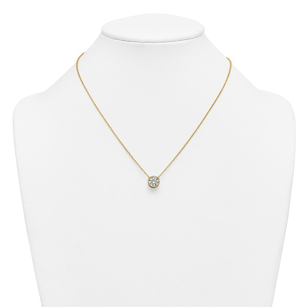 14k 2ct Certified Lab Grown Diamond VS+ F+ Comp Bezel Set 18in Necklace