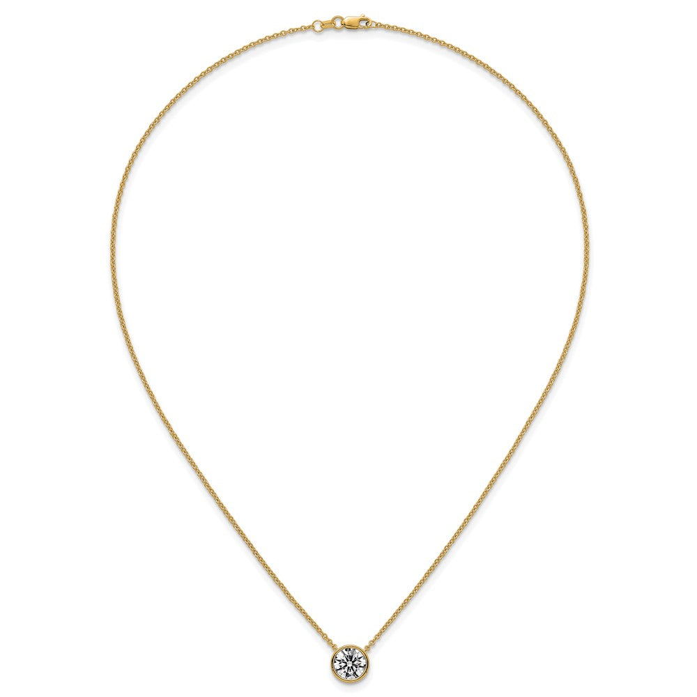 14k 2ct Certified Lab Grown Diamond VS+ F+ Comp Bezel Set 18in Necklace