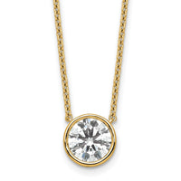 14k 2ct Certified Lab Grown Diamond VS+ F+ Comp Bezel Set 18in Necklace