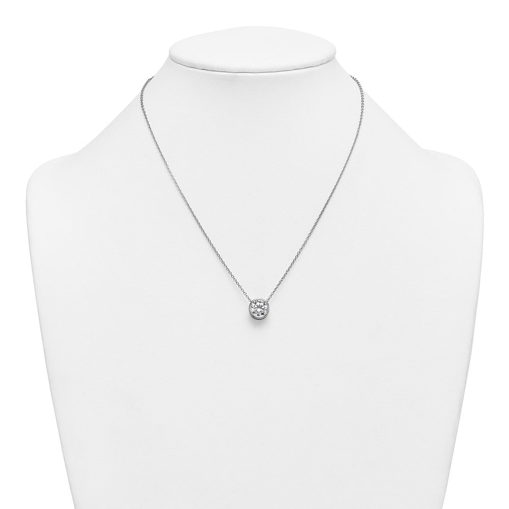 14kw 2 1/2ct Cert Lab Grown Dia VS+ F+ Comp Bezel Set 18in Necklace
