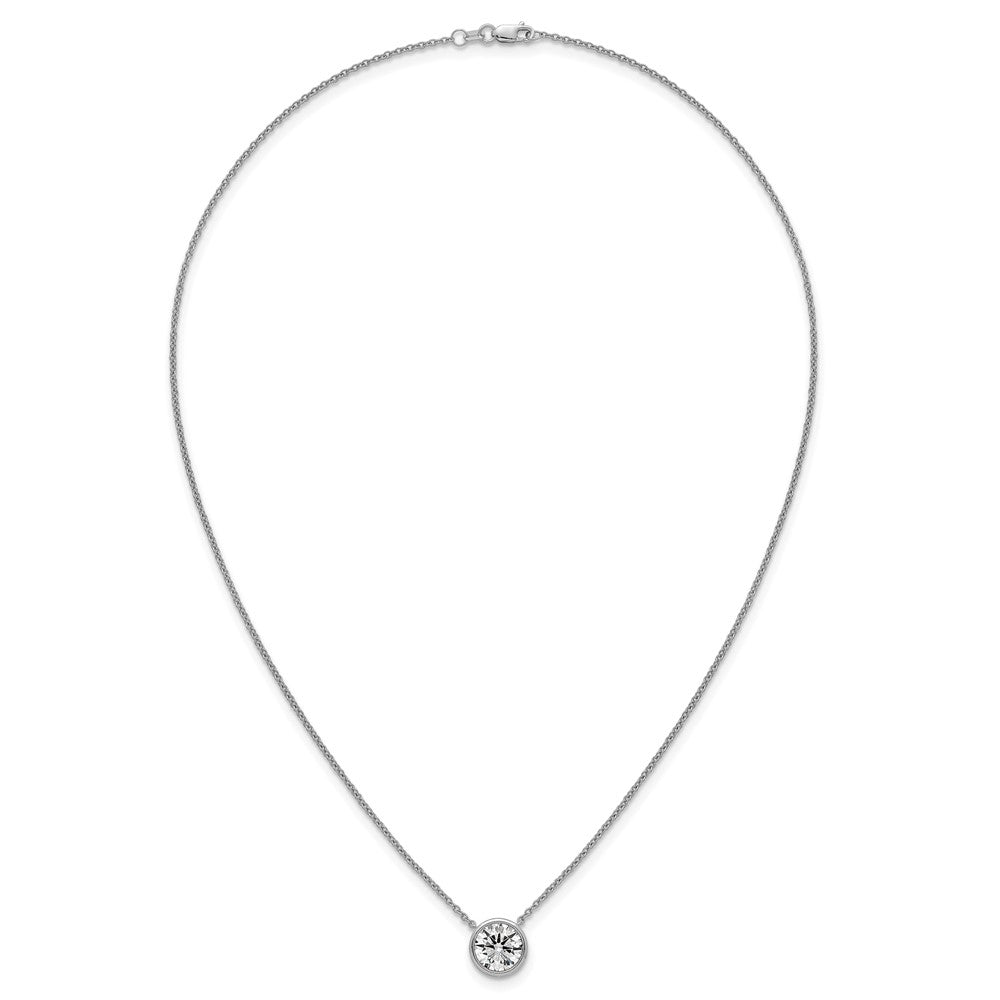 14kw 2 1/2ct Cert Lab Grown Dia VS+ F+ Comp Bezel Set 18in Necklace