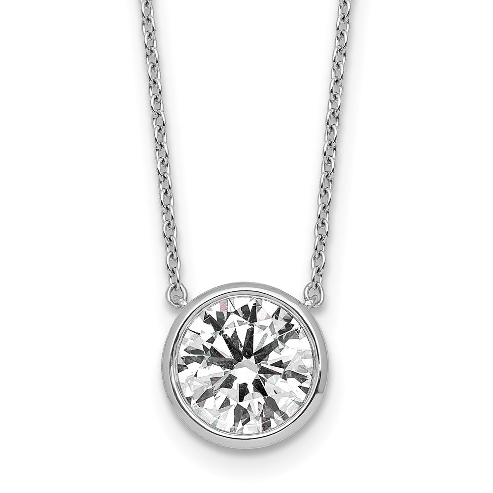 14kw 2 1/2ct Cert Lab Grown Dia VS+ F+ Comp Bezel Set 18in Necklace