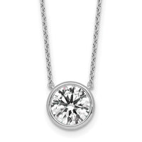 14kw 2 1/2ct Cert Lab Grown Dia VS+ F+ Comp Bezel Set 18in Necklace