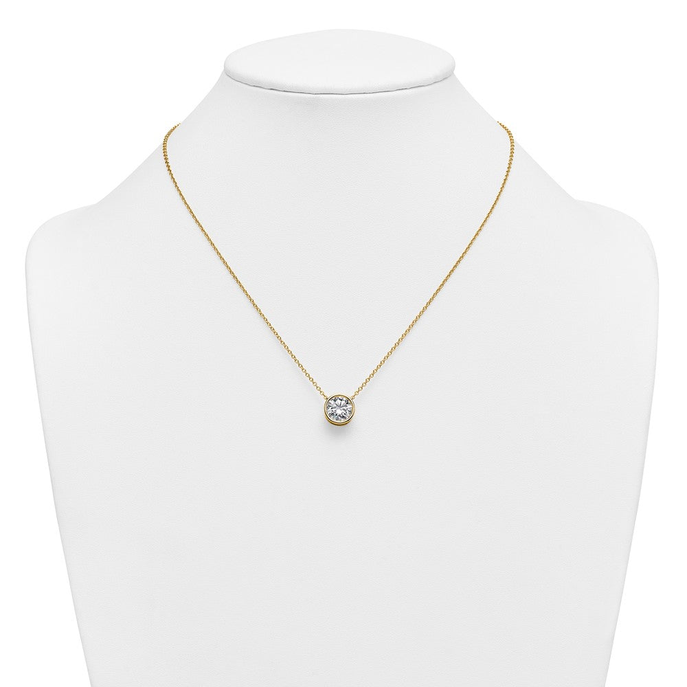 14k 3ct Certified Lab Grown Diamond VS+ F+ Comp Bezel Set 18in Necklace
