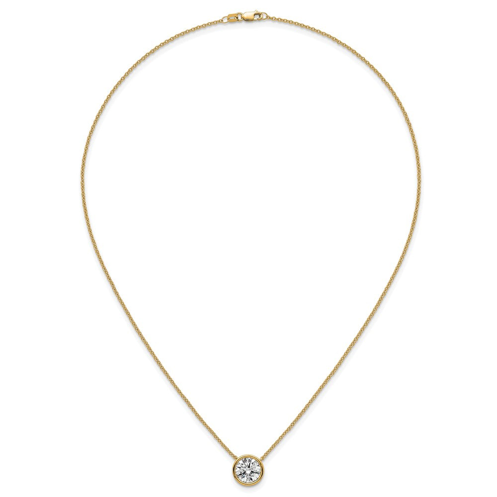 14k 3ct Certified Lab Grown Diamond VS+ F+ Comp Bezel Set 18in Necklace