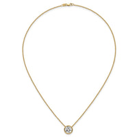 14k 3ct Certified Lab Grown Diamond VS+ F+ Comp Bezel Set 18in Necklace