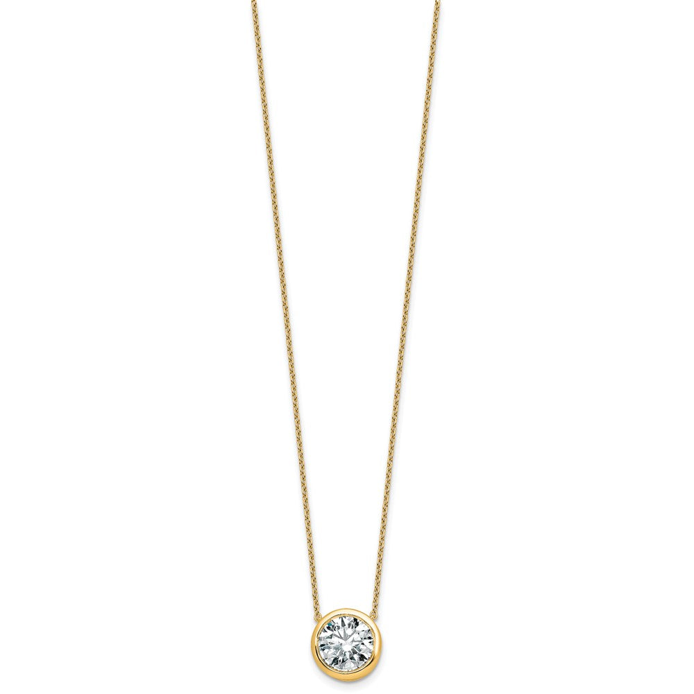14k 4ct Certified Lab Grown Diamond VS+ F+ Comp Bezel Set 18in Necklace