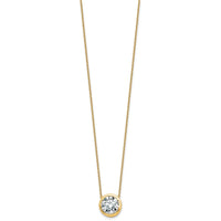 14k 4ct Certified Lab Grown Diamond VS+ F+ Comp Bezel Set 18in Necklace