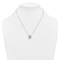 14k 4ct Certified Lab Grown Diamond VS+ F+ Comp Bezel Set 18in Necklace