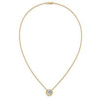 14k 4ct Certified Lab Grown Diamond VS+ F+ Comp Bezel Set 18in Necklace
