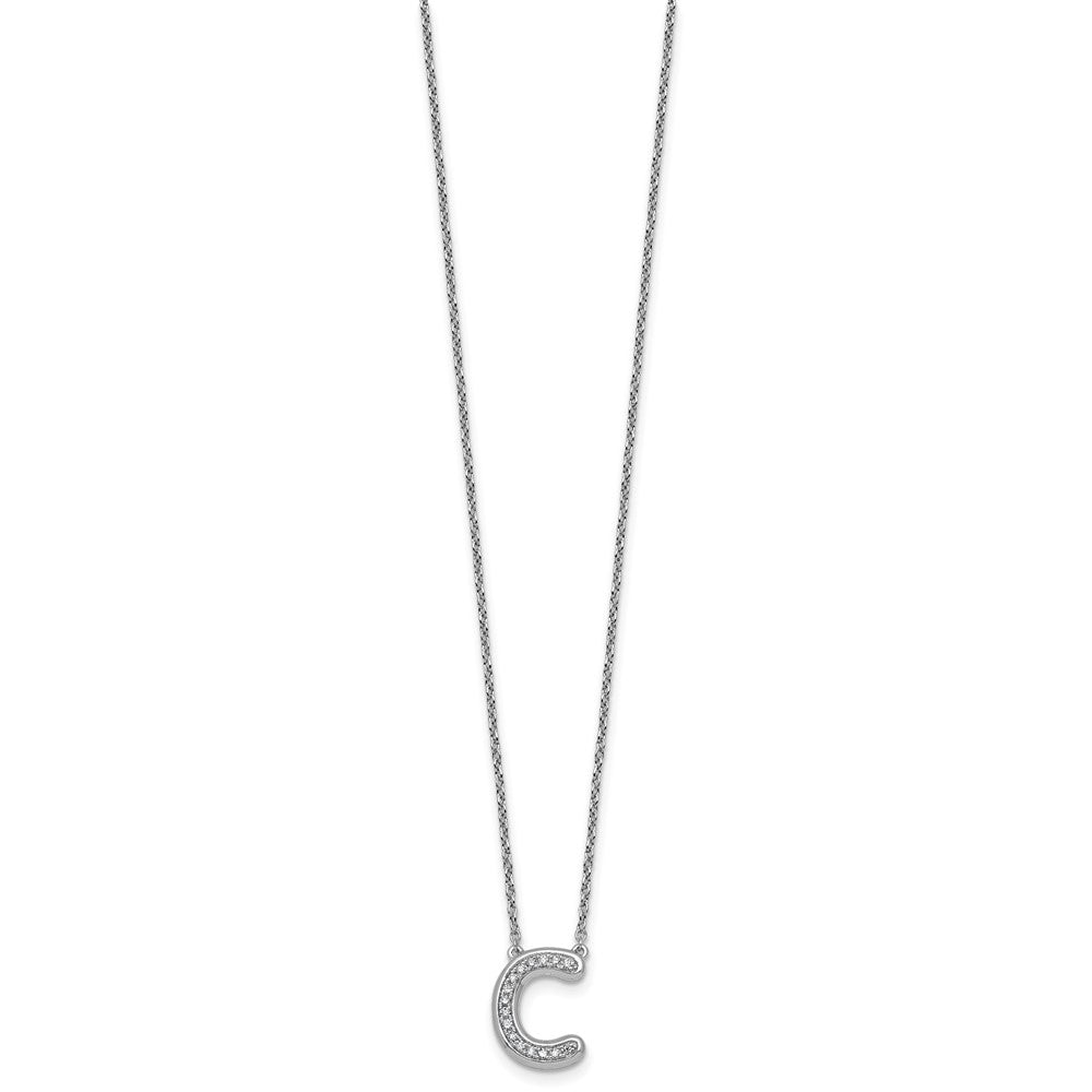 14kw Lab Grown Diamond VS+F+ Initial C Complete Necklace