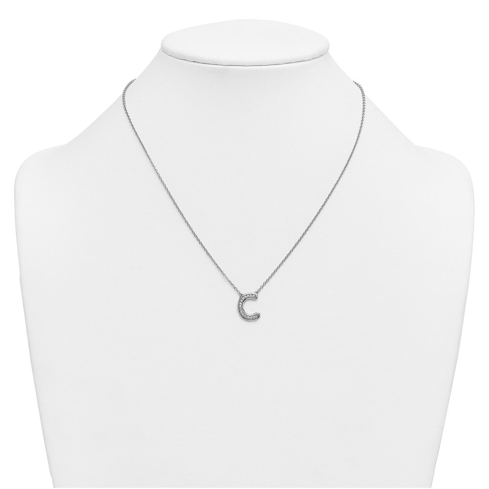 14kw Lab Grown Diamond VS+F+ Initial C Complete Necklace