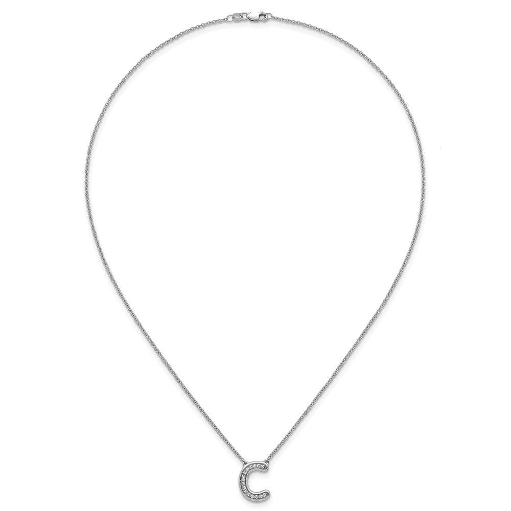 14kw Lab Grown Diamond VS+F+ Initial C Complete Necklace