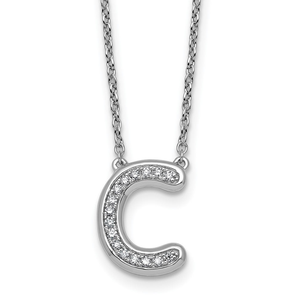 14kw Lab Grown Diamond VS+F+ Initial C Complete Necklace