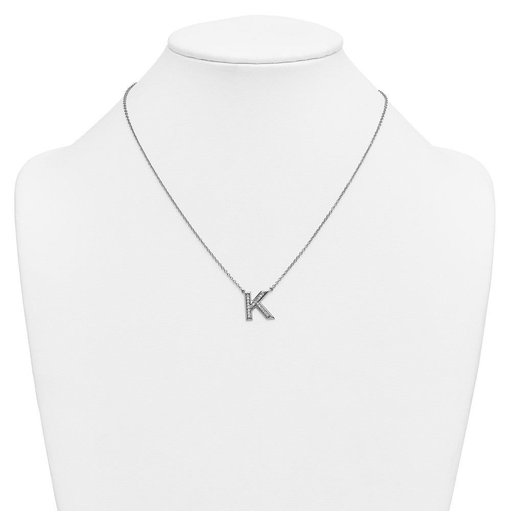 14kw Lab Grown Diamond VS+F+ Initial K Complete Necklace