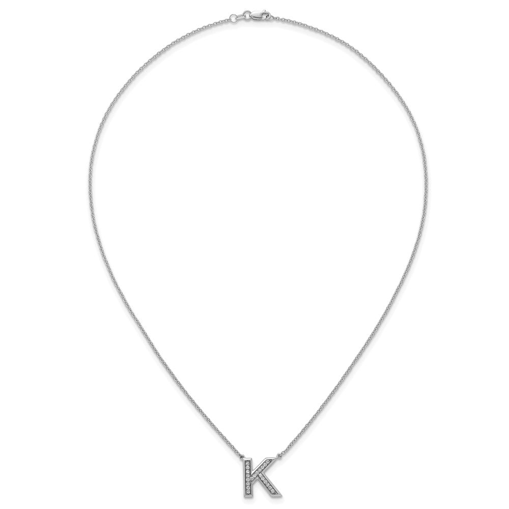 14kw Lab Grown Diamond VS+F+ Initial K Complete Necklace
