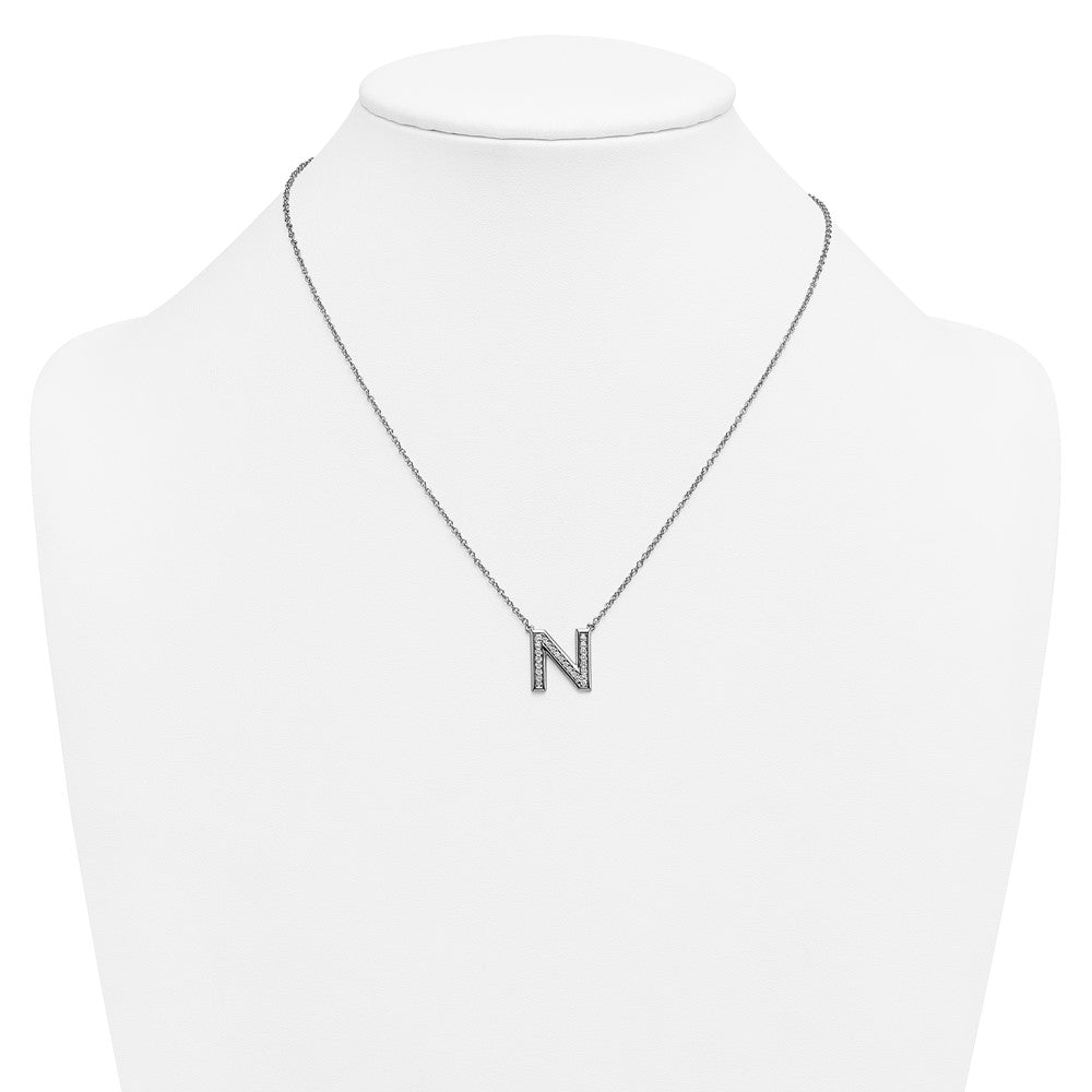 14kw Lab Grown Diamond VS+F+ Initial N Complete Necklace