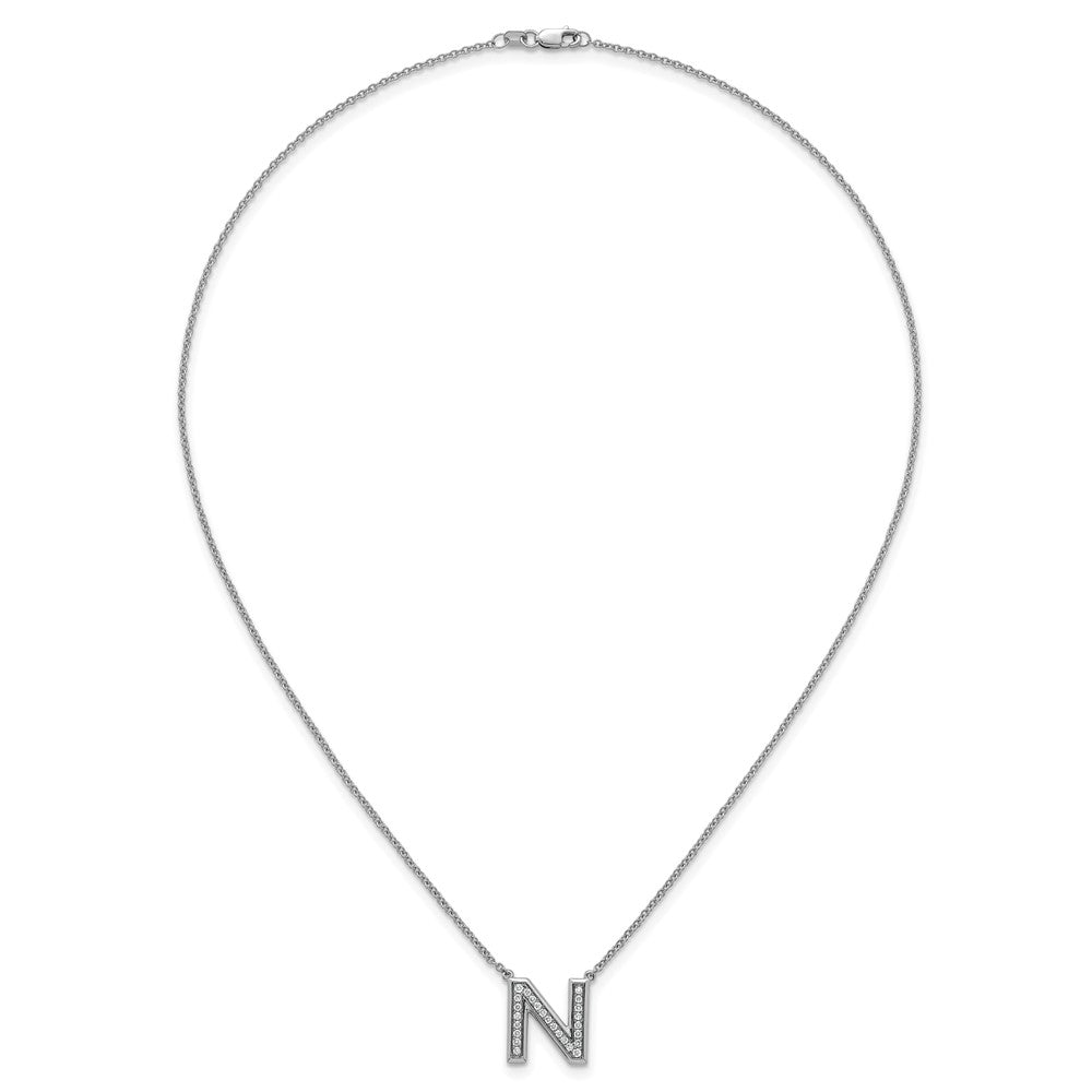 14kw Lab Grown Diamond VS+F+ Initial N Complete Necklace