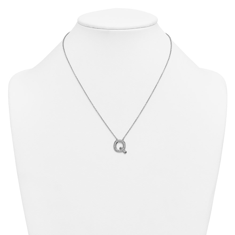 14kw Lab Grown Diamond VS+F+ Initial Q Complete Necklace