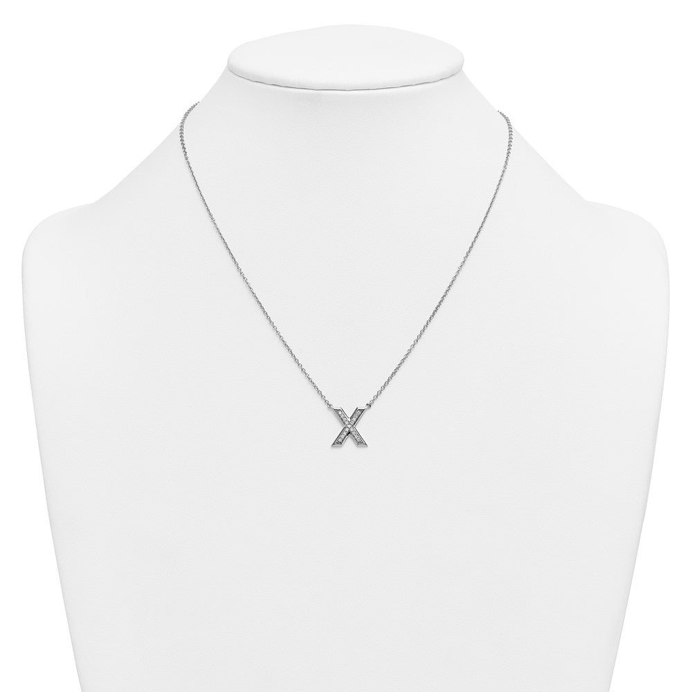 14kw Lab Grown Diamond VS+F+ Initial X Complete Necklace