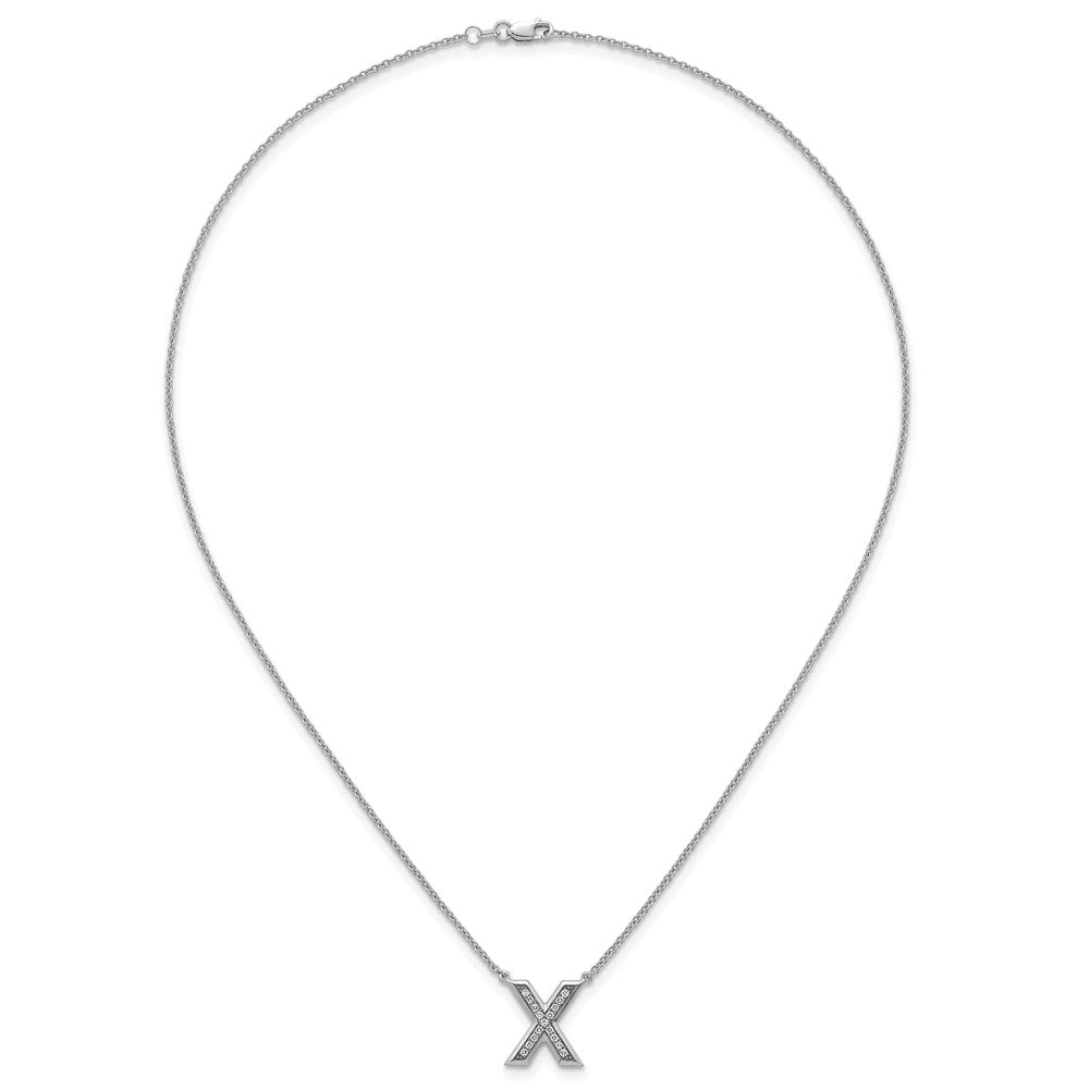14kw Lab Grown Diamond VS+F+ Initial X Complete Necklace