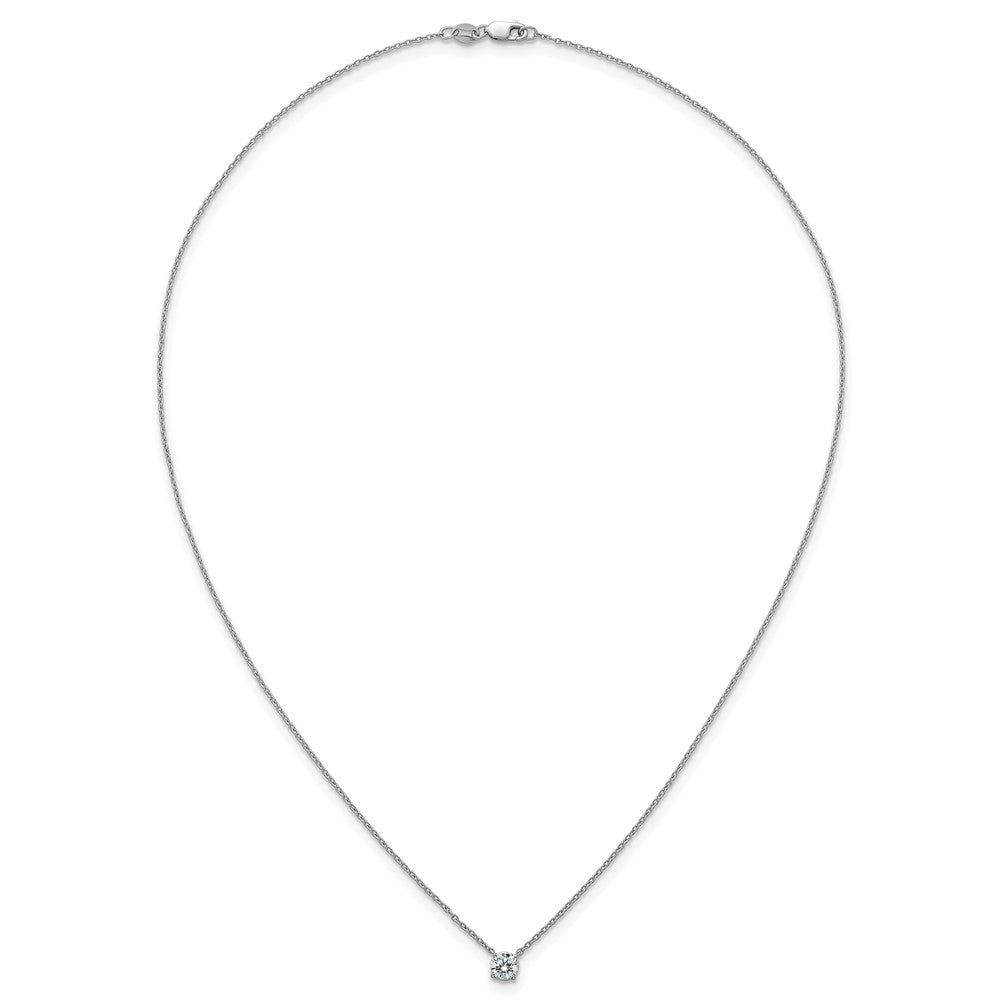 14kw 1/2ct Lab Grown Dia VS+ F+ Comp 4 Prong 18in Solitaire Necklace
