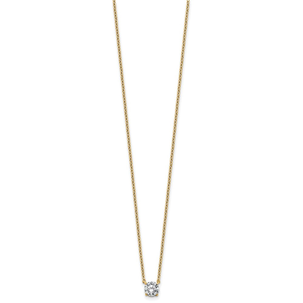 14k 1/2ct Lab Grown Dia VS+ F+ Round Comp 4 Prong 18in Solitaire Necklace