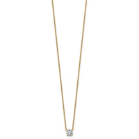 14k 1/2ct Lab Grown Dia VS+ F+ Round Comp 4 Prong 18in Solitaire Necklace