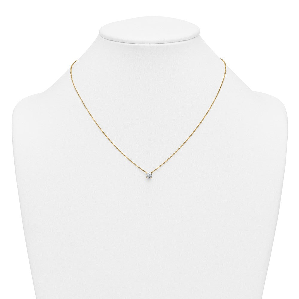 14k 1/2ct Lab Grown Dia VS+ F+ Round Comp 4 Prong 18in Solitaire Necklace
