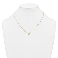 14k 1/2ct Lab Grown Dia VS+ F+ Round Comp 4 Prong 18in Solitaire Necklace