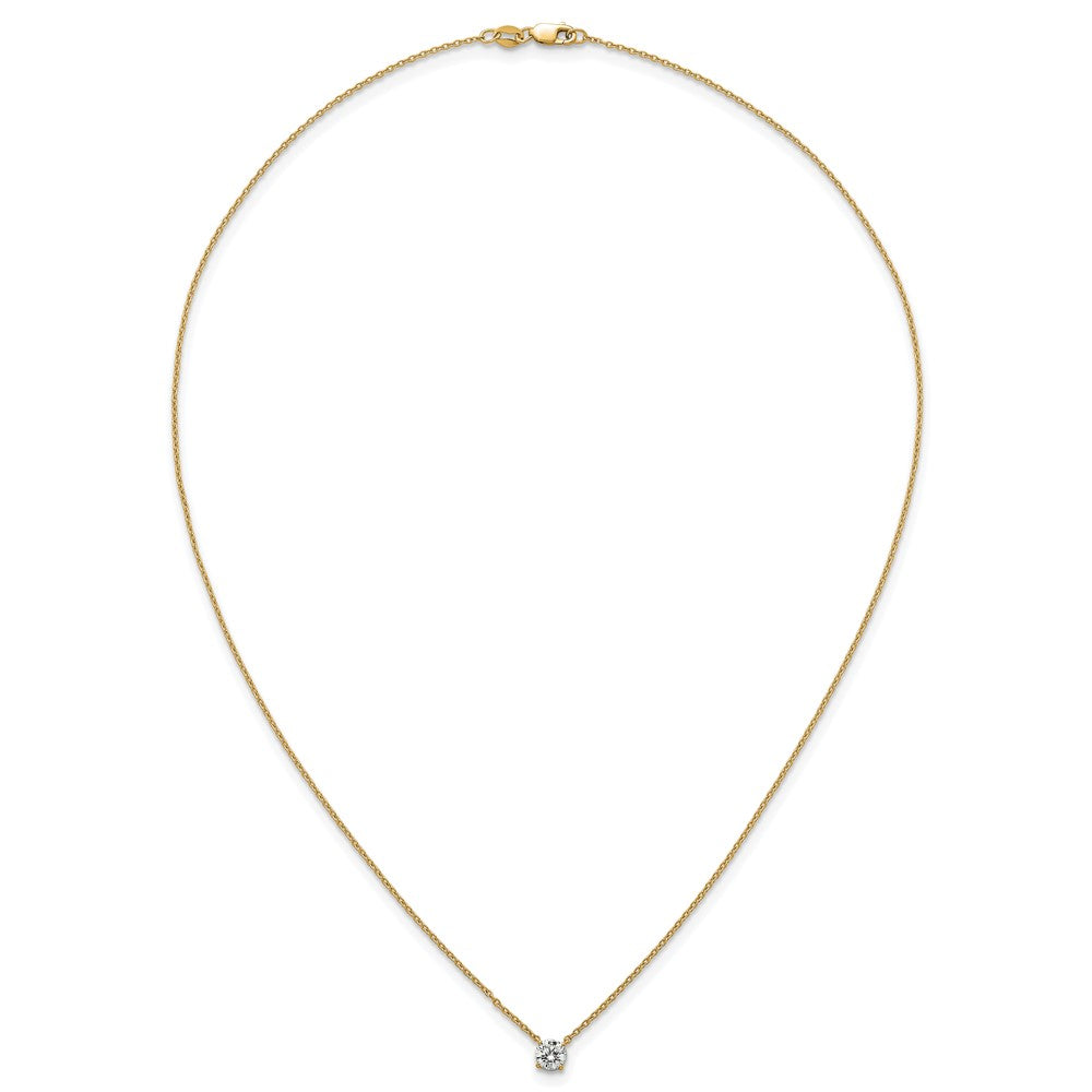 14k 1/2ct Lab Grown Dia VS+ F+ Round Comp 4 Prong 18in Solitaire Necklace