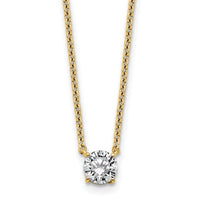 14k 1/2ct Lab Grown Dia VS+ F+ Round Comp 4 Prong 18in Solitaire Necklace